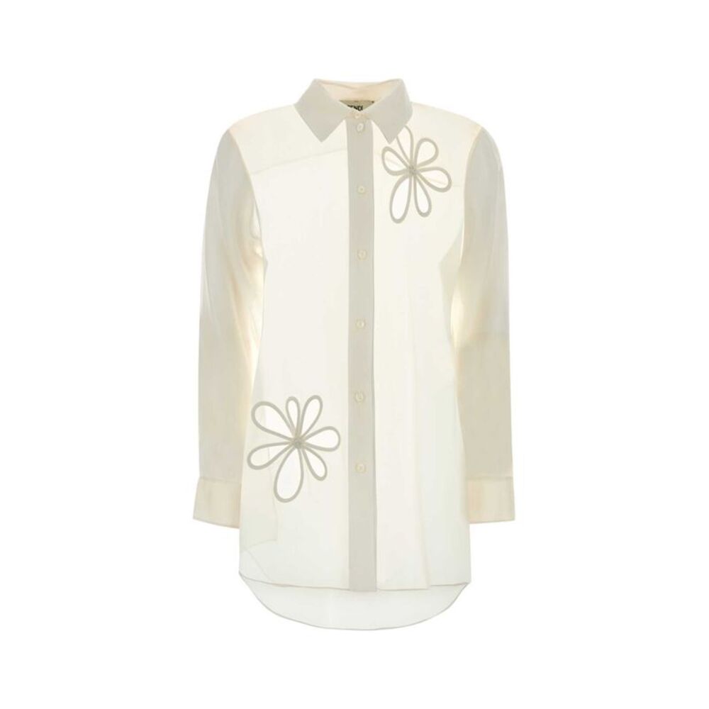 Fendi Women White Organza Shirt